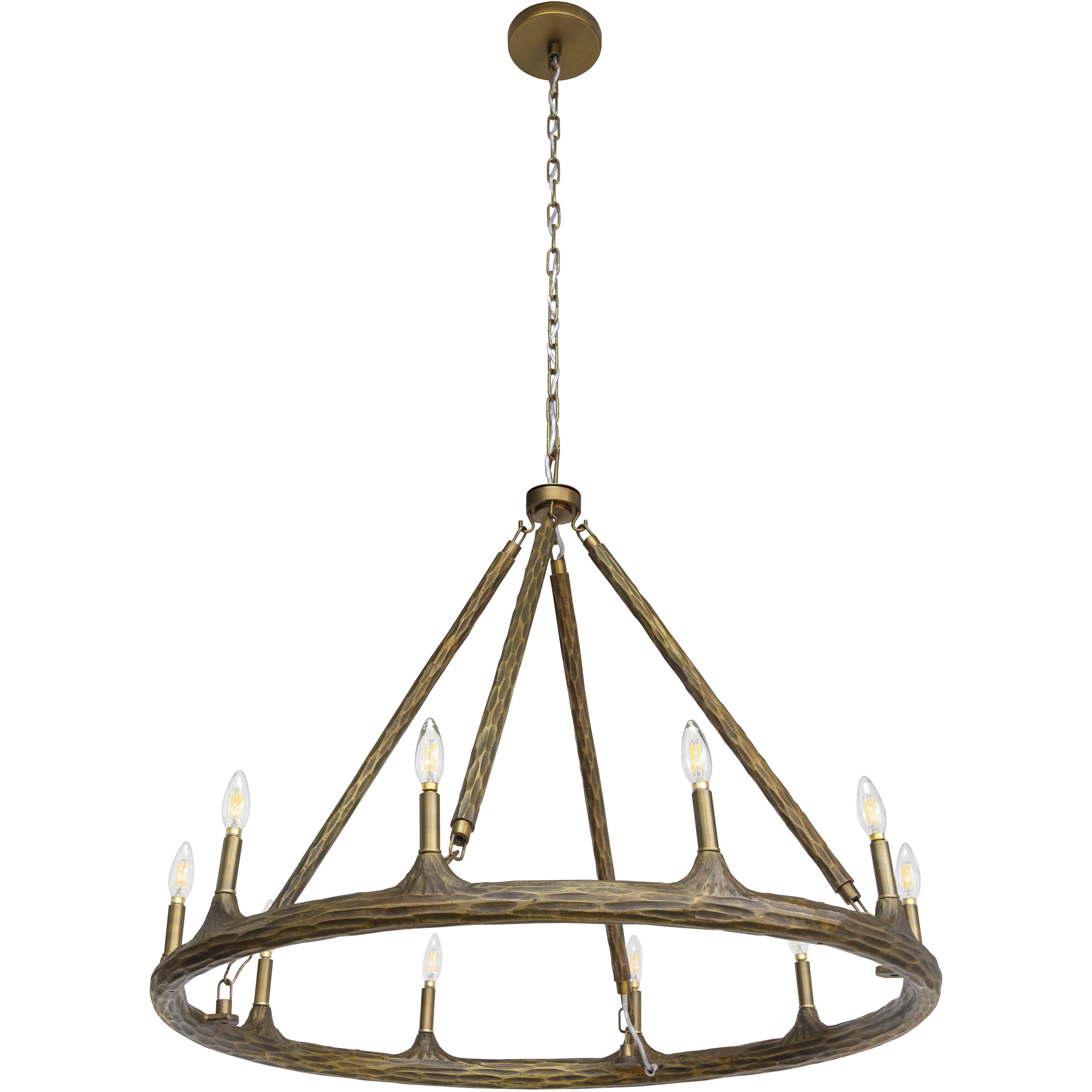 Wolfgang 10 Light Brown / Antique Brass Chandelier Ceiling Light